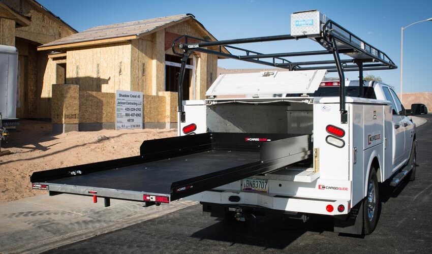 white commercial truck with aftermarket auto accessories
